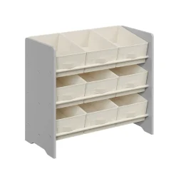 New SONGMICS Étagère d'angle à 4 niveaux gris anthracite et noir mat