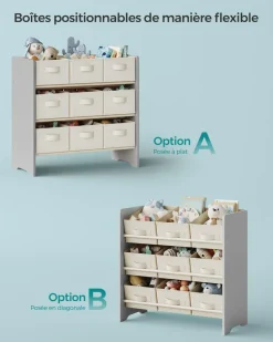 New SONGMICS Étagère d'angle à 4 niveaux gris anthracite et noir mat