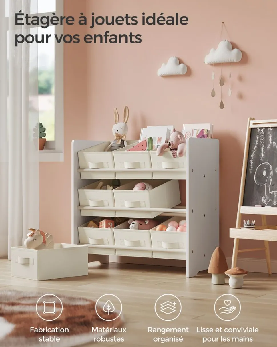 New SONGMICS Étagère d'angle à 4 niveaux gris anthracite et noir mat