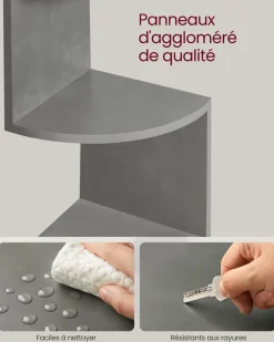 Outlet SONGMICS Étagère d'angle à 5 niveaux style boho chêne beige