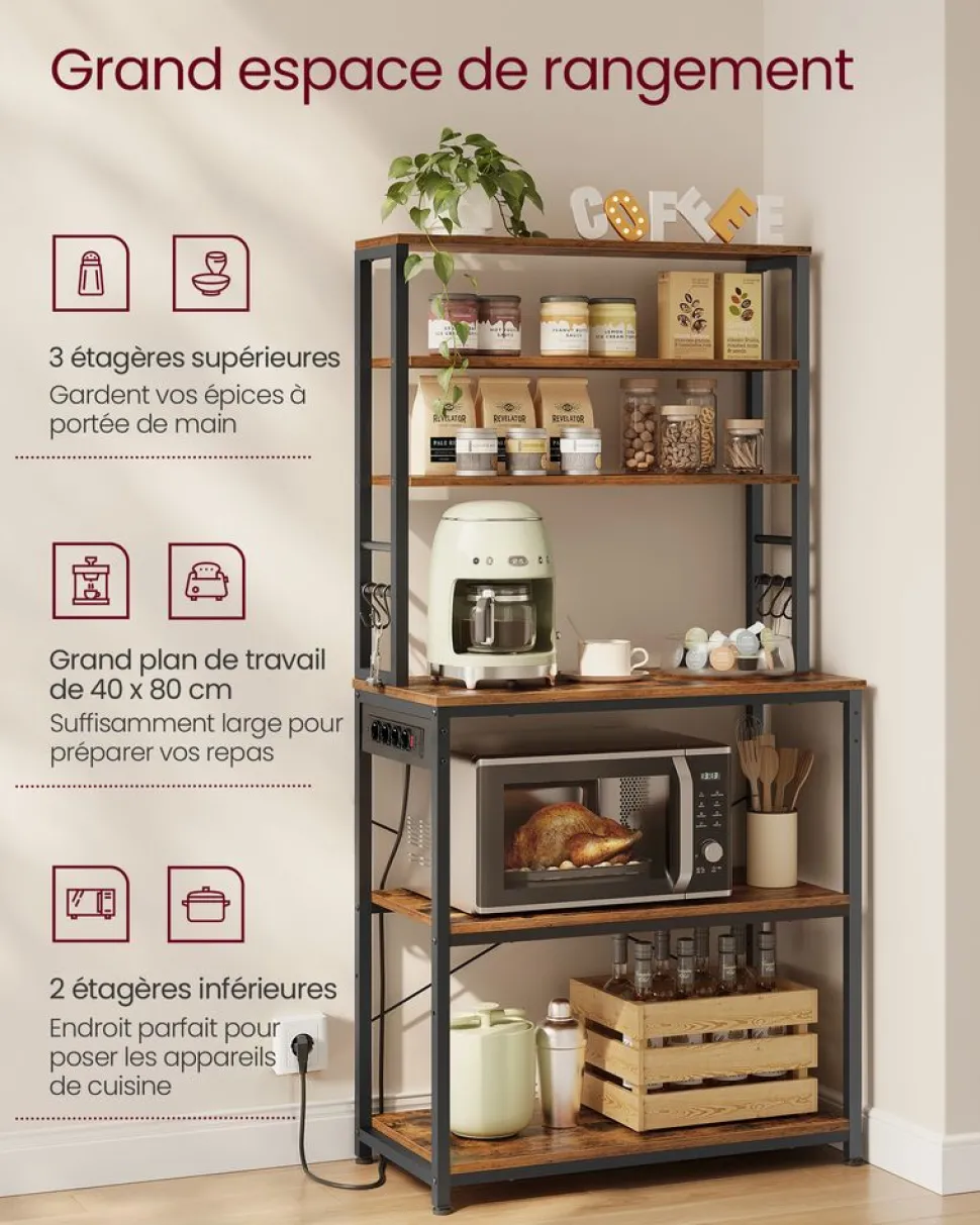 Shop SONGMICS Étagère d'angle à 5 niveaux étagère de rangement