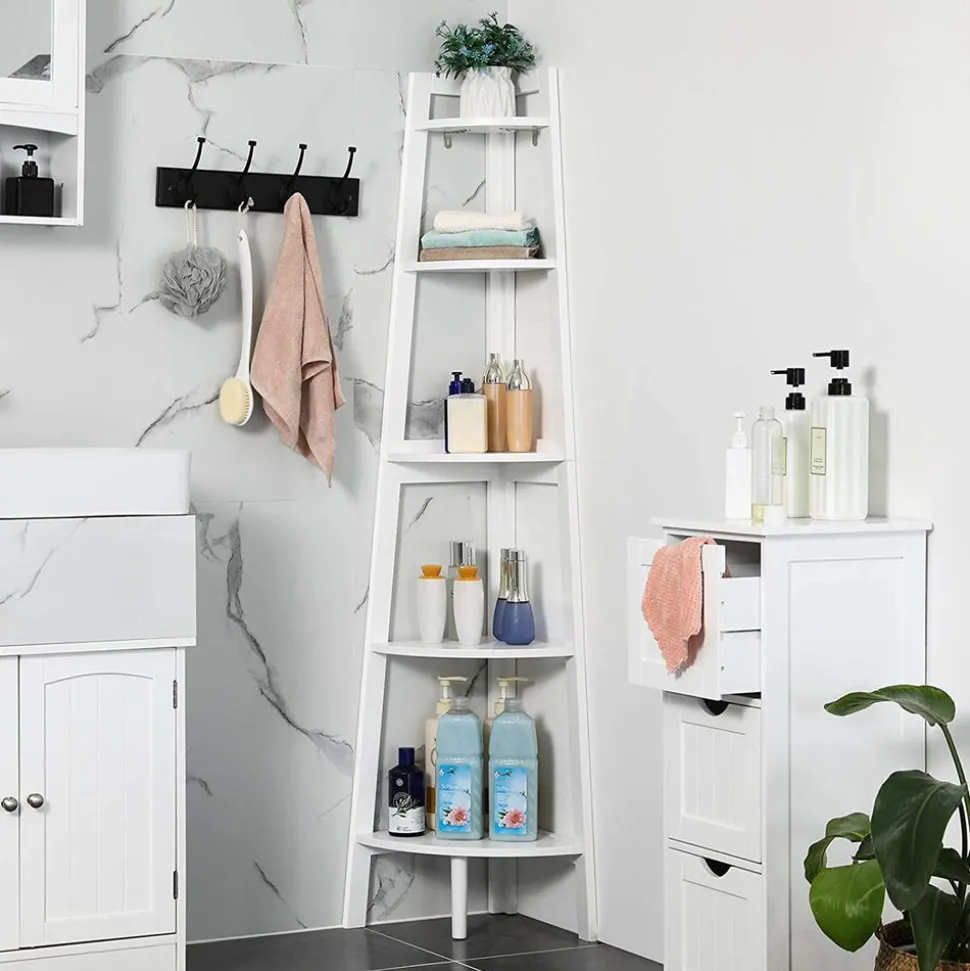 Cheap SONGMICS Étagère d'angle Blanc