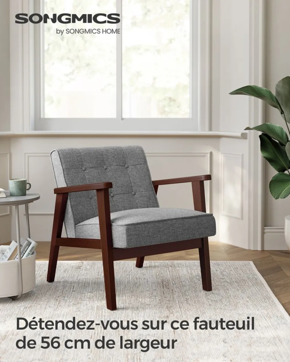 Cheap SONGMICS Étagère de cuisine avec 2 paniers grège noir