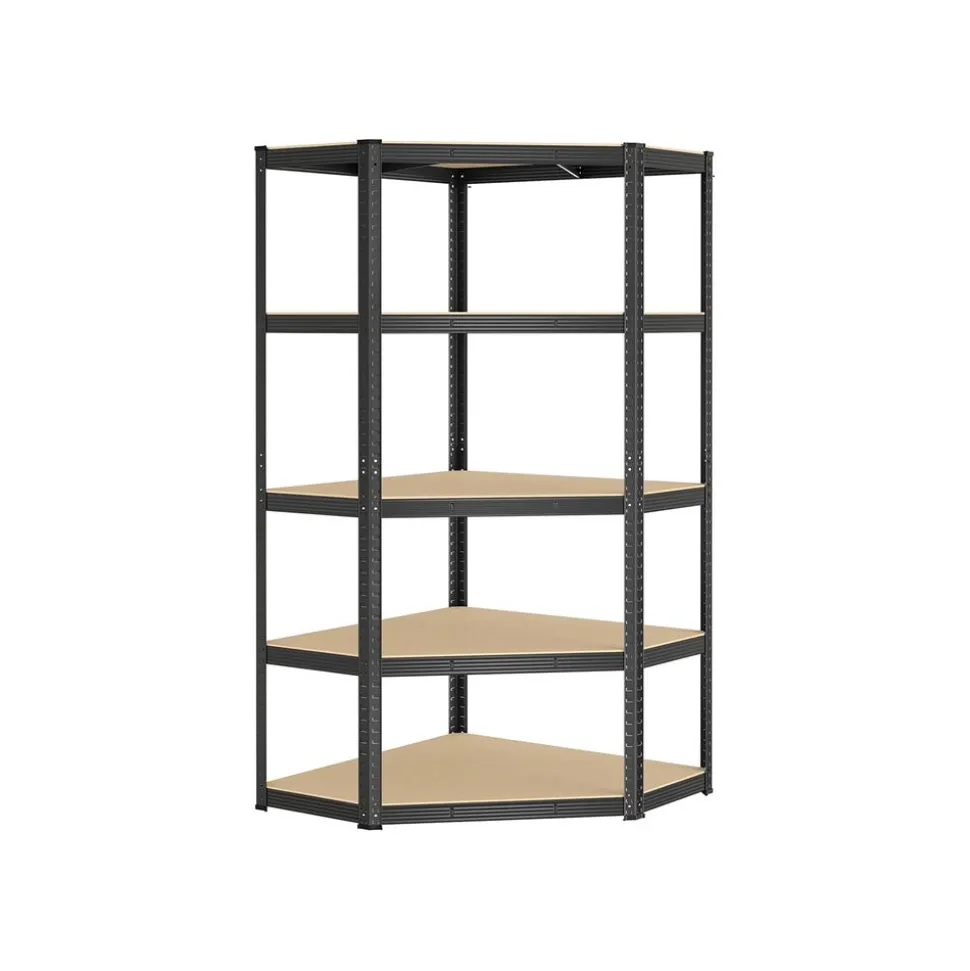 Shop SONGMICS Étagère de cuisine avec multiprise en acier marron rustique et noir d'encre