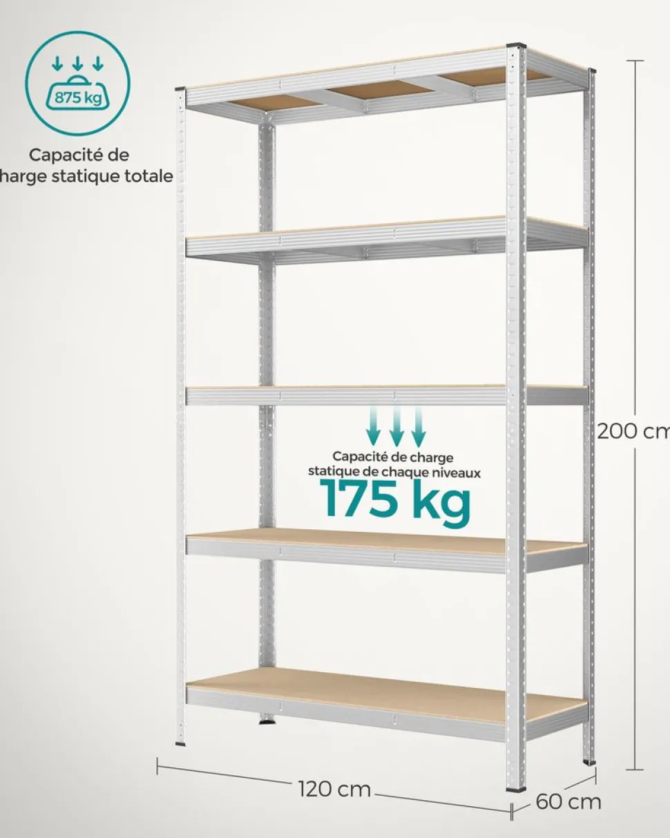 Fashion SONGMICS Étagère de cuisine industriel
