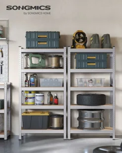 Outlet SONGMICS Étagère de cuisine industriel Brun Vintage Noir