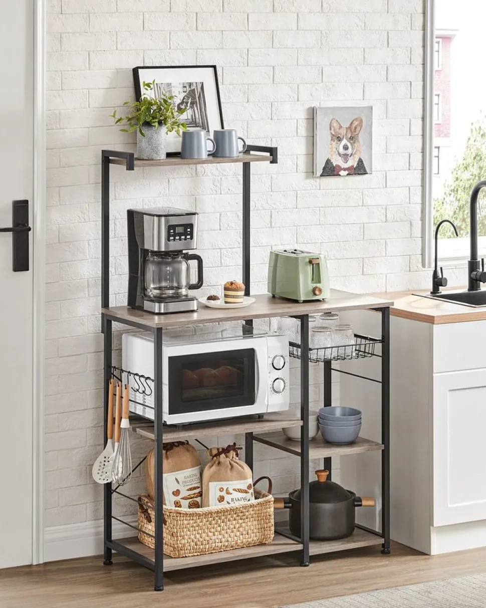 Hot SONGMICS Étagère de cuisine marron rustique et noir
