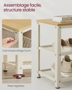 Best Sale SONGMICS Étagère de rangement à 2 niveaux grège noir