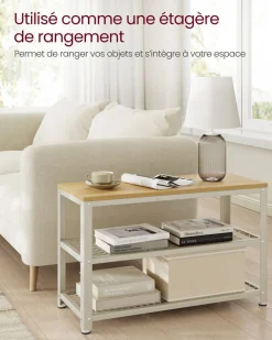 Best Sale SONGMICS Étagère de rangement à 2 niveaux grège noir