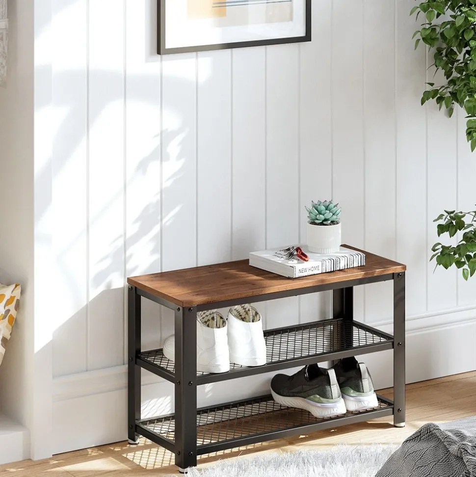 Best Sale SONGMICS Étagère de rangement à 2 niveaux grège noir