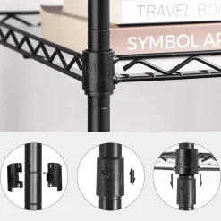 Shop SONGMICS Étagère de rangement en métal Noir