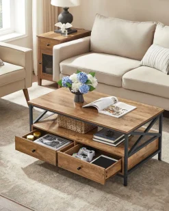 Outlet SONGMICS Étagère de toilettes Marron Rustique + Noir