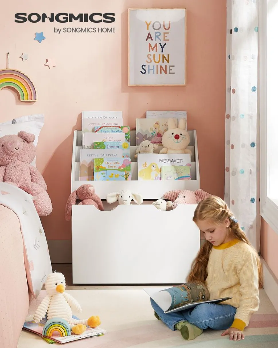 New SONGMICS Étagère en verre à 5 niveaux doré