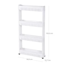 Store SONGMICS Étagère fine 4 niveaux Blanc