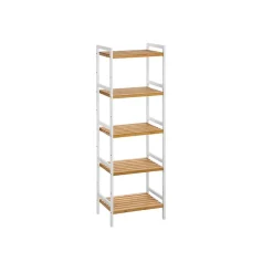 Fashion SONGMICS Étagère haute 7 niveaux bambou Blanc