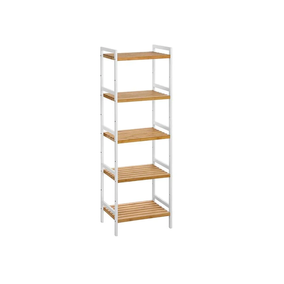 Fashion SONGMICS Étagère haute 7 niveaux bambou Blanc