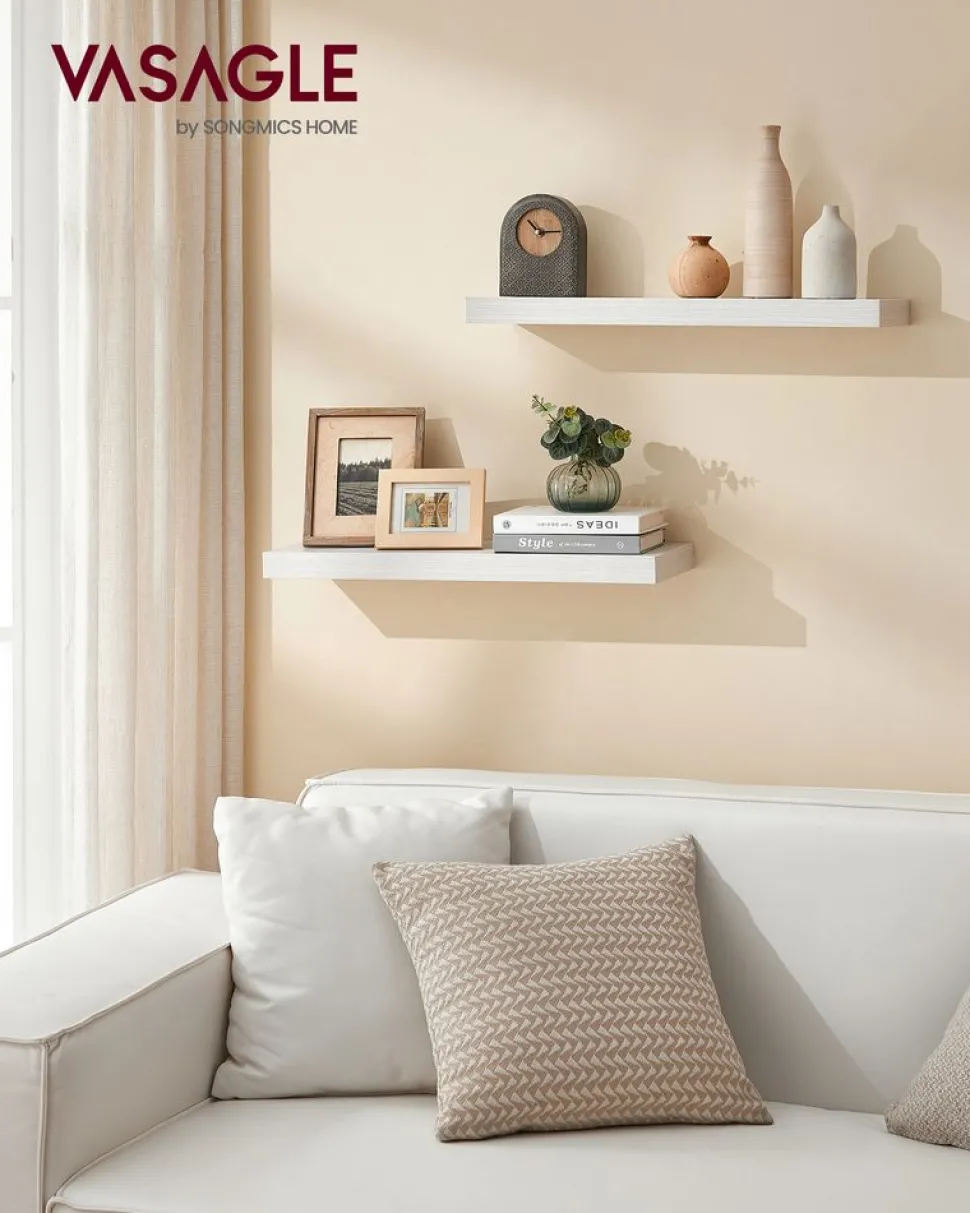 Sale SONGMICS Étagère murale Blanc érable