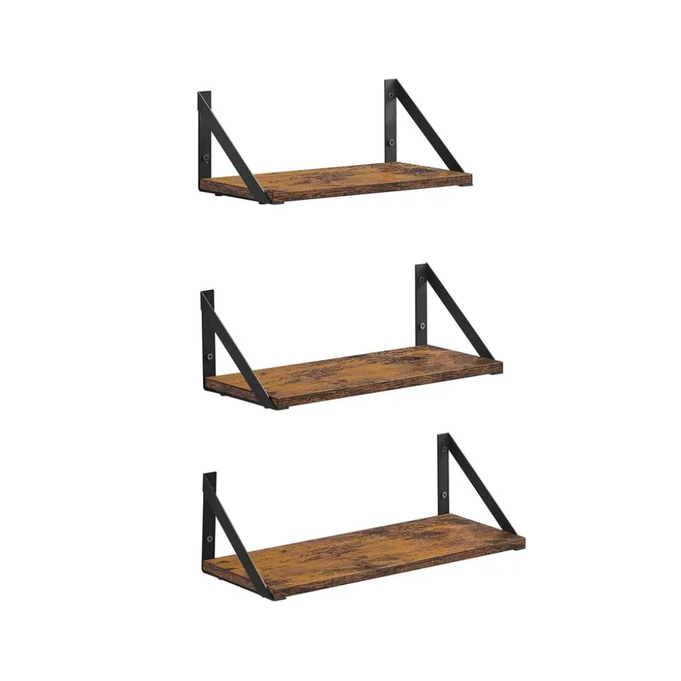 Fashion SONGMICS Étagère murale rond Noir