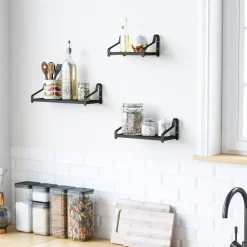 Flash Sale SONGMICS Étagère murale ronde noir Blanc