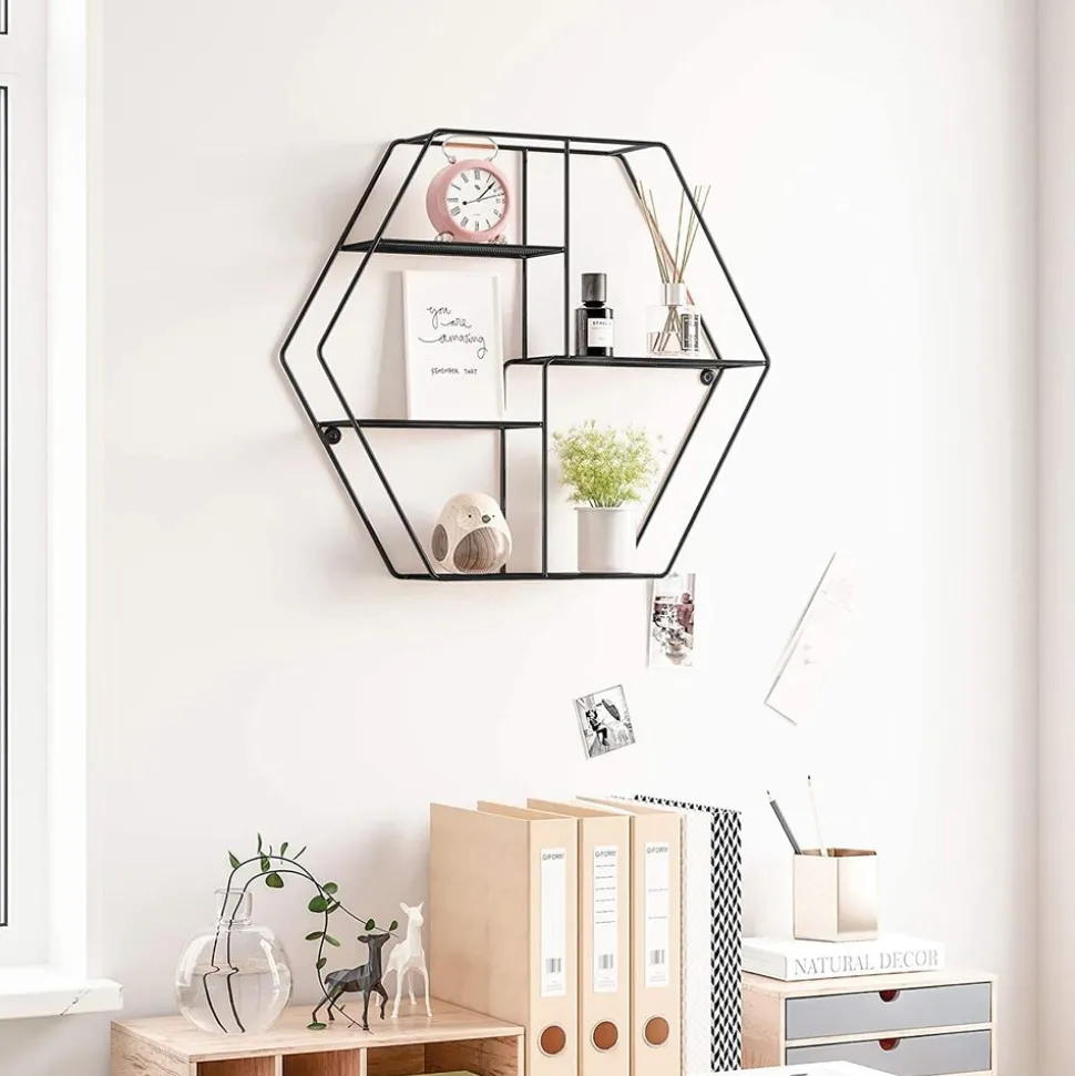 Discount SONGMICS Étagère murale ronde rose gold Beige