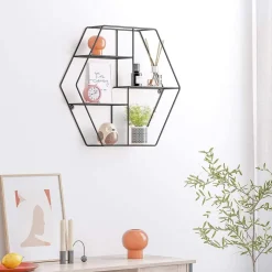 Discount SONGMICS Étagère murale ronde rose gold Beige