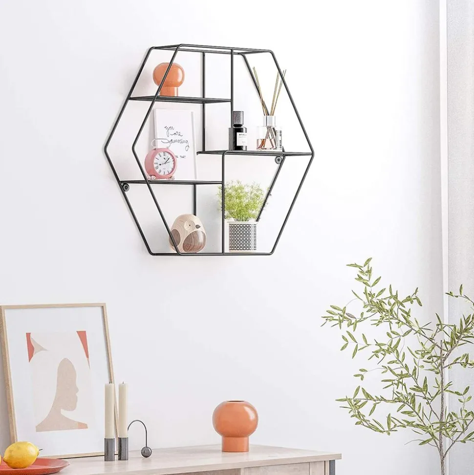 Discount SONGMICS Étagère murale ronde rose gold Beige