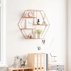 Discount SONGMICS Étagère murale ronde rose gold Beige