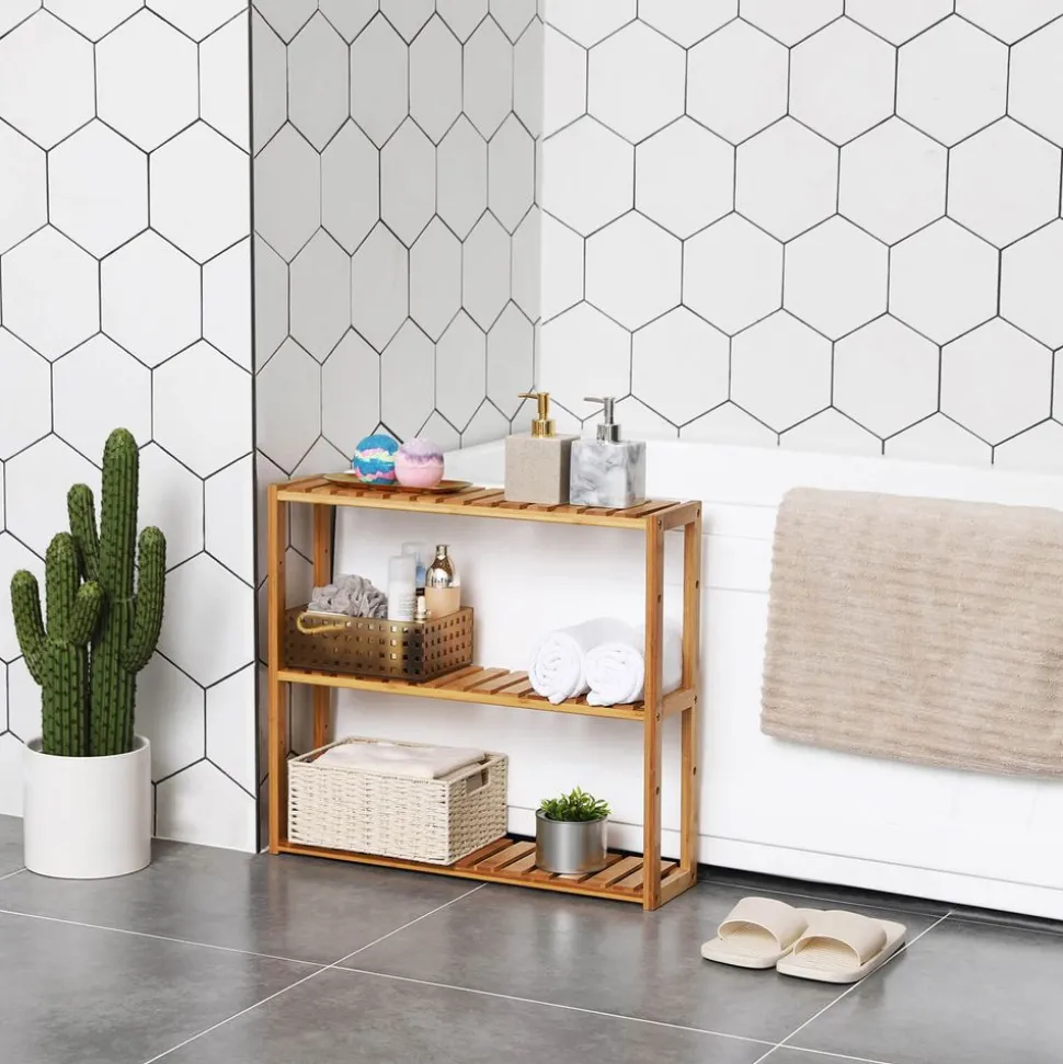 Clearance SONGMICS Étagère rangement bambou