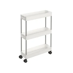 Sale SONGMICS Étagère roulettes 3 niveaux blanc