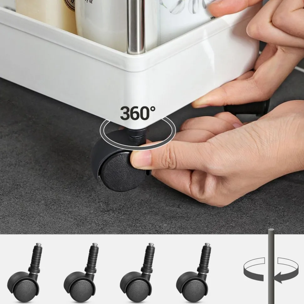 Sale SONGMICS Étagère roulettes 3 niveaux blanc