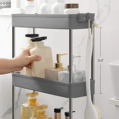 Discount SONGMICS Étagère roulettes 4 niveaux gris