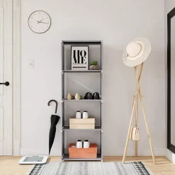 Cheap SONGMICS Étagère tissu 4 niveaux Gris