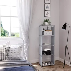 Cheap SONGMICS Étagère tissu 4 niveaux Gris