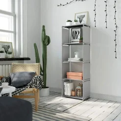 Cheap SONGMICS Étagère tissu 4 niveaux Gris