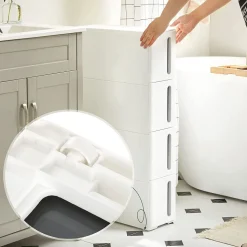 New SONGMICS Étagère étroite Blanc