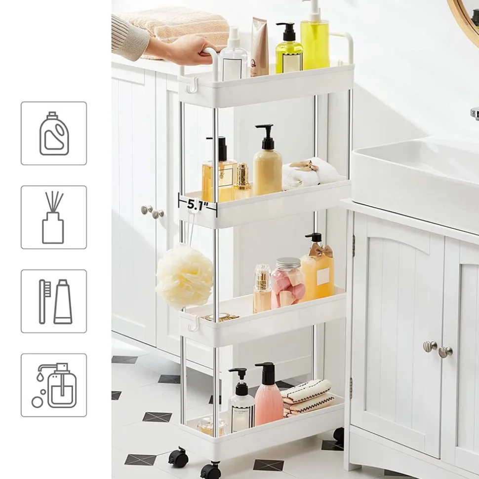 Flash Sale SONGMICS Étagère étroite blanc