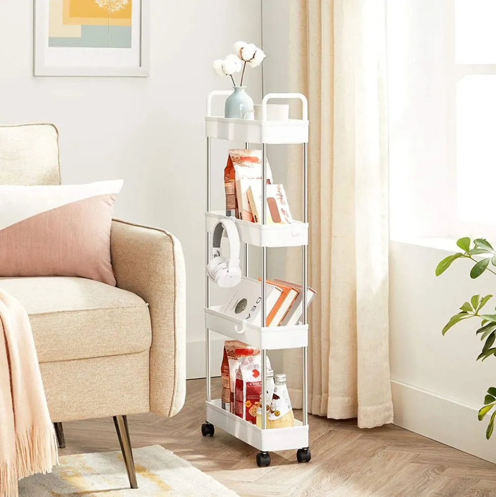 Flash Sale SONGMICS Étagère étroite blanc