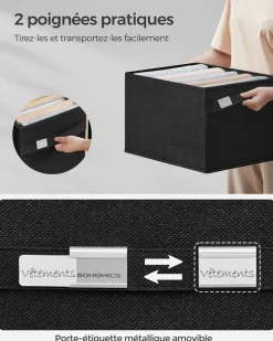 Shop SONGMICS Étagère WC 2 portes Noir