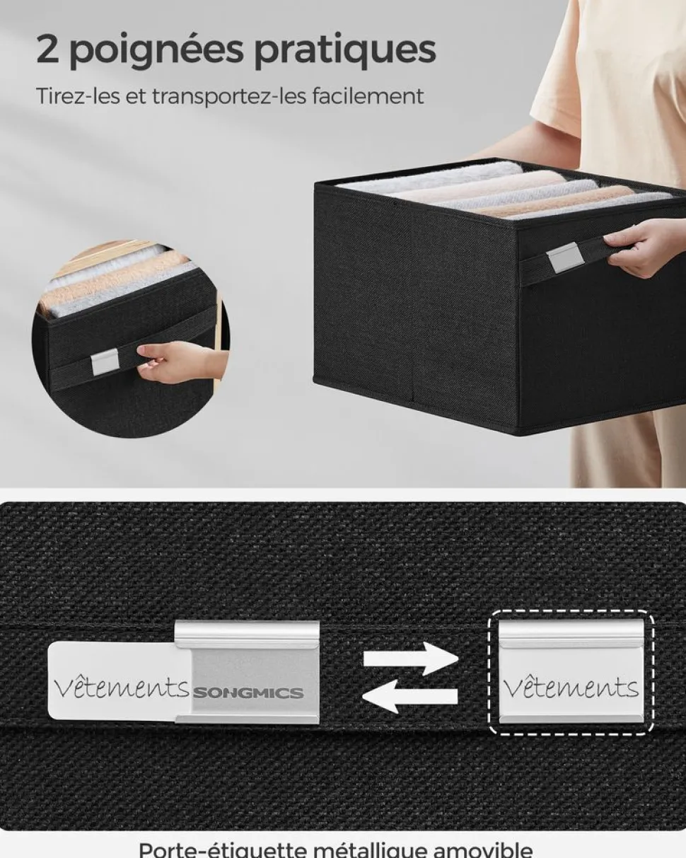 Shop SONGMICS Étagère WC 2 portes Noir