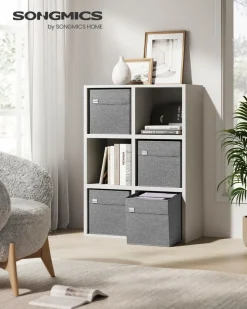 Shop SONGMICS Étagère WC 2 portes Noir