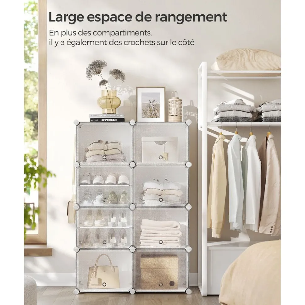 Cheap SONGMICS Étagères chaussures 8 niveaux Noir