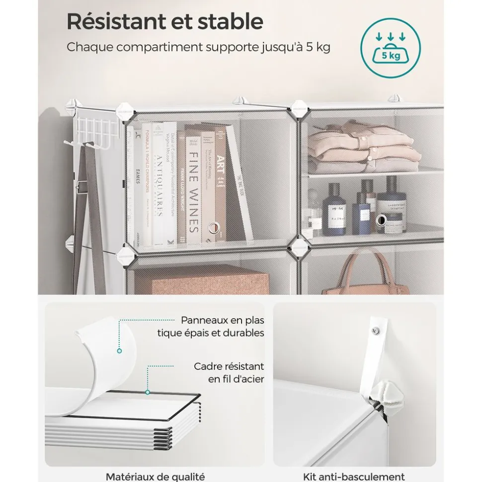 Cheap SONGMICS Étagères chaussures 8 niveaux Noir