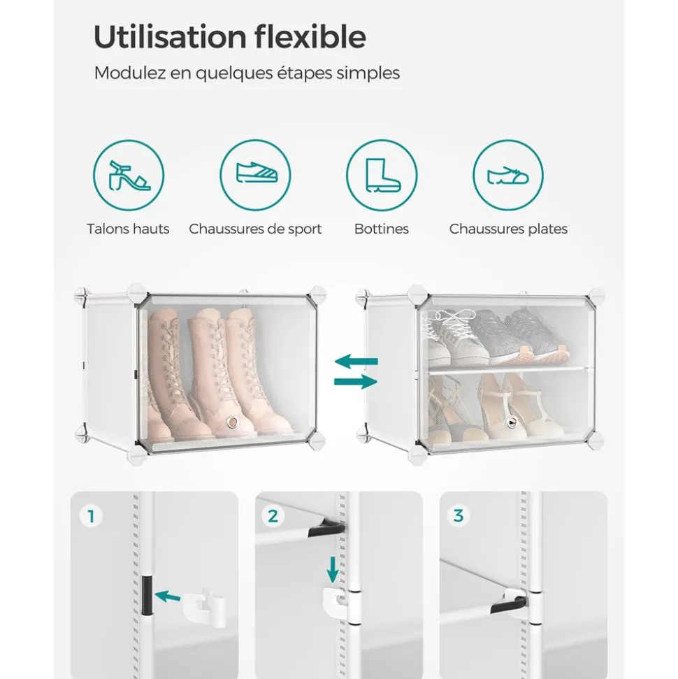Cheap SONGMICS Étagères chaussures 8 niveaux Noir