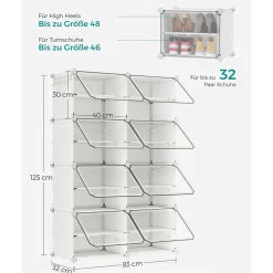 Cheap SONGMICS Étagères chaussures 8 niveaux Noir