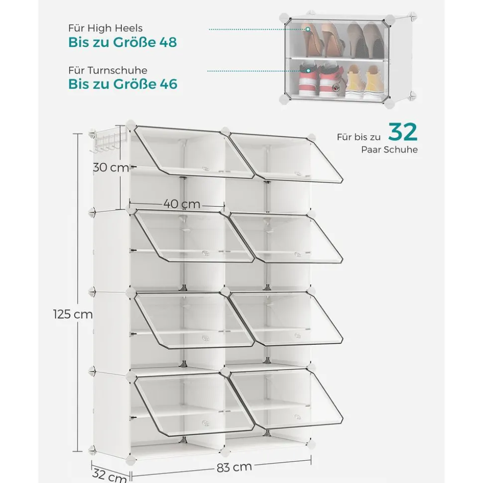 Cheap SONGMICS Étagères chaussures 8 niveaux Noir