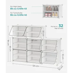 Cheap SONGMICS Étagères chaussures 8 niveaux Noir