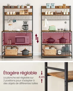 Best SONGMICS Étagères d’angle à 5 niveaux en acier argent et beige naturel