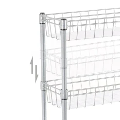 Shop SONGMICS Étagères fine 4 niveaux argenté