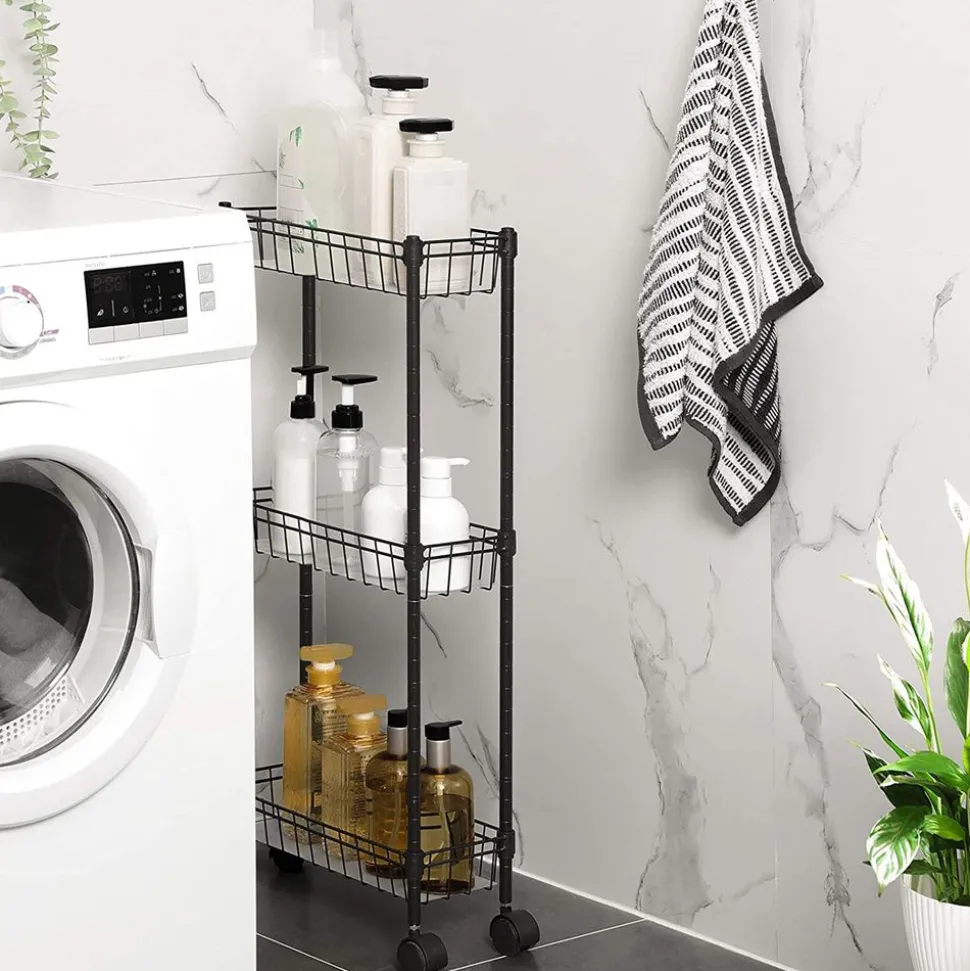 Clearance SONGMICS Étagères fine 3 niveaux noir