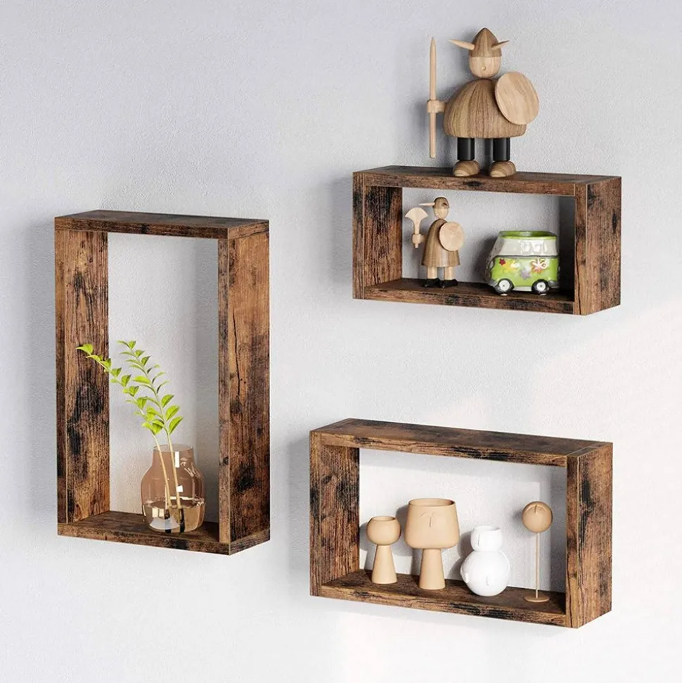 Store SONGMICS Étagères murales Marron Rustique